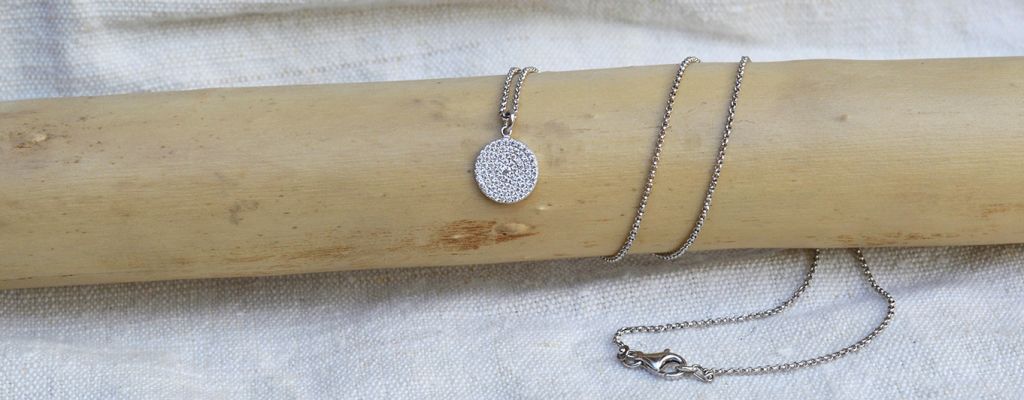 collana cerchio zirconi argento