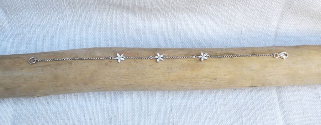 bracciale fiori di zirconi ag